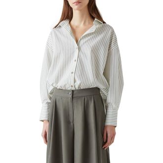 L.k. Bennett Bextor Stripe Shirt in Cream at Nordstrom Rack, Size 2 Us / 6 Uk
