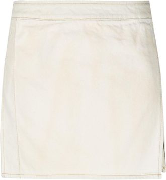 Palm Angels Bull denim miniskirt - women - Polyester/Calf Leather/Cotton - 30 - Neutrals