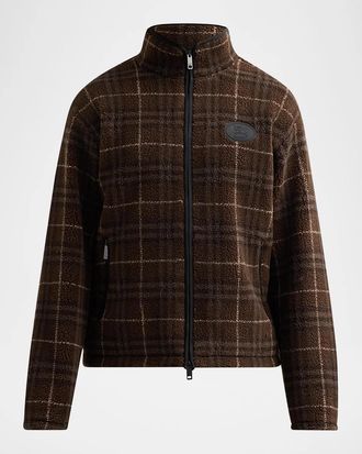 Burberry Fairfax Check Funnel Neck Jacket
