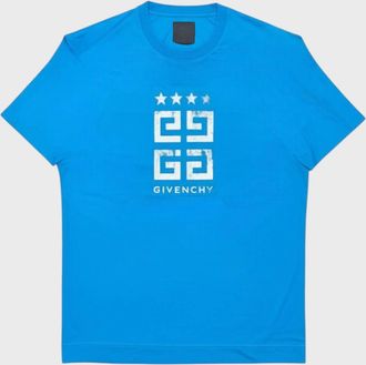 Givenchy Mens Givenchy 4G Emblem Slim Fit T Shirt Mineral Blue - Size: 40