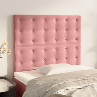 vidaXL Cabeceros 2 Unidades De Terciopelo Rosa 90x5x78/88 Cm Vidaxl