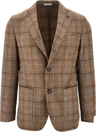 Breras Milano checked single-breasted dinner jacket - Brown