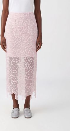 Cecilie Bahnsen Asymmetric Hem Cotton Blend Midi Pencil Skirt