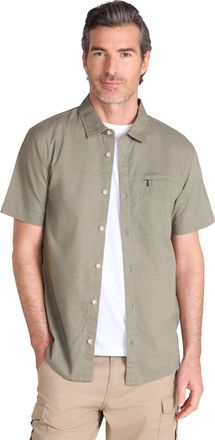 Mountain Warehouse Coconut Slub Texture Short-Sleeved Shirt - Lightweight Cotton Tee with Pocket, Casual Wear - Spring Summer, Holidays & Travelling Khaki (Slub Texture)