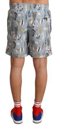 Dolce & Gabbana Mens Blue Seashell Beachwear Swimwear Shorts Polyester