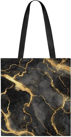 Generic Black And Gold Marble Tote Bag for Women Men Shoulder Bags Purses Pouch Handbags