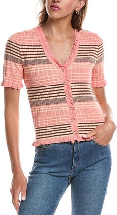 Shelli Segal Laundry By Shelli Segal V-Neck Ruffled Button Front Top