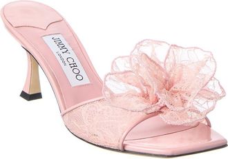 Jimmy Choo London Skye/Corsage 70 Lace & Leather Sandal