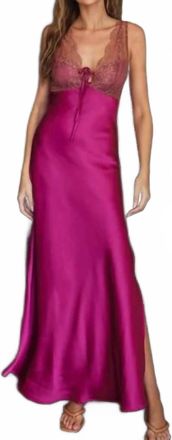 Melrose Lace And Satin Contrast Dress In Pink