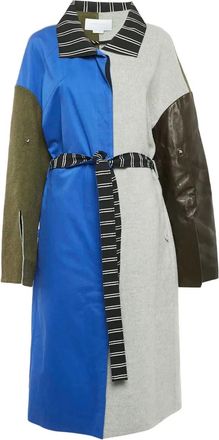 Esteban Cortazar belted panelled coat - Grey