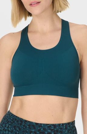 Sweaty Betty Stamina Seamless Sports Bra in Deep Green at Nordstrom, Size Xx-Large