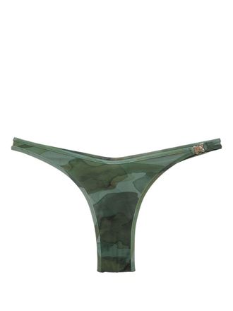 Palm Angels Camo-print bikini bottoms - women - Elastane/Polyester/Polyester/Elastane/Brass - S - Green