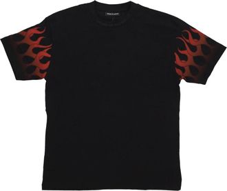 Vision Of Super Flames Tee Zwart/Rood Korte Mouw T-Shirt - Heren - T-shirts - Zwart - XL - Katoen - Tops