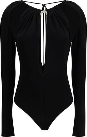 Marine Serre Jewel Pendant Bodysuit - Dames - Bodies - Zwart - S - Tops