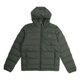 adidas Helionic Hooded Mens Down Jacket Green DZ1427