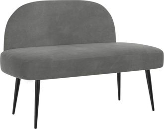 vidaXL Banco Tapizado Con Respaldo Gris Oscuro 110 X 60 X 76 Cm Vidaxl