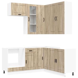 vidaXL Unidad De Cocina Porto 8 Uds. Roble Sonoma Madera De Ingenier&iacute;a Vidaxl