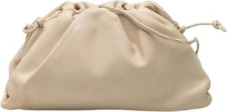 Bottega Veneta Pre-owned The Mini Pouch - Dames - Vintage Clutch - Beige - ONE Size - Leer - Vintage