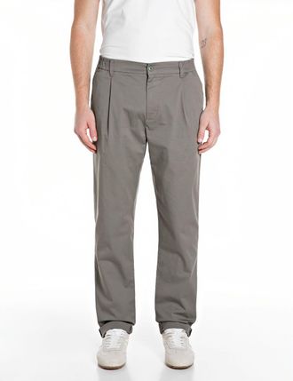 Replay Chinohose REPLAY ADHANN, Herren, Gr. 30, L&auml;nge 34, storm gray, Web, Obermaterial: 97% Baumwolle, 3% Elasthan, unifarben, normal, Hosen Chinohose, im T