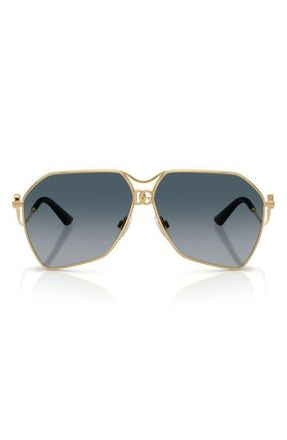 Dolce & Gabbana 62mm Gradient Pilot Sunglasses in Gold /Grey Gradient at Nordstrom