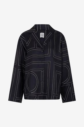 Toteme Weites Hemd aus Seide mit Monogramm PJ