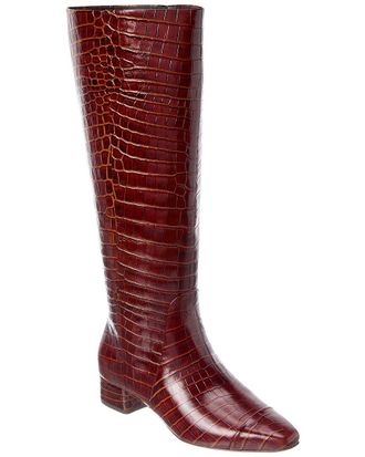 Veronica Beard Veronica Beard Cecile Croc-Embossed Leather Knee-High Boot