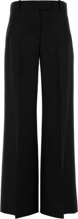 Alexander McQueen Alexander Mcqueen Black Wool Blend Wide Leg Pant