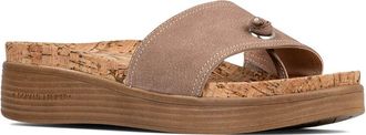 Donald J Pliner Farrahspan Leather Wedge Sandal