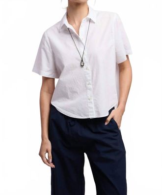 Velvet Alana Short Sleeve Shirt In White