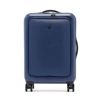Emporio Armani Cabin Bags, male, Blue, Size: ONE SIZE ABS carry-on case with Saffiano detail and eagle plate