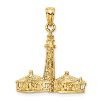Diamond2Deal 14k Yellow Gold SANIBEL ISL Lighthouse Charm