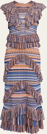 Ulla Johnson Raina Ruffled Knit Maxi Dress
