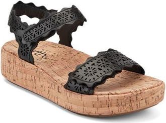 Earth Slata Ankle Strap Platform Sandal in Black at Nordstrom, Size 7.5
