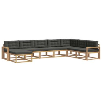 vidaXL Conjunto De Sof&aacute;s De Exterior 8 Pcs Blanco Y Antracita Vidaxl