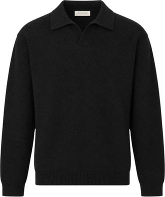 Daniele Fiesoli Gebreide Polo - Heren - Polos - Zwart - L - Wol - Tops