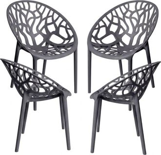 Regalos Miguel Packs Sillas Jard&iacute;n - Pack 4 Sillas Nido Basic - Gris Oscuro