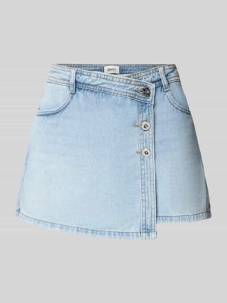 Only Regular Fit Jeansskort aus reiner Baumwolle Modell LESLY in Jeansblau Melange, Gr&ouml;&szlig;e XL