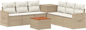 vidaXL Juego De Sof&aacute; 8 Uds. Beige Y Blanco Crema Vidaxl