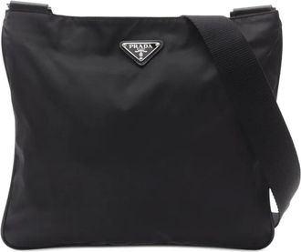 Prada Borsa a spalla con logo a triangolo anni 2010 - Nero