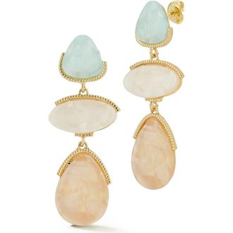 Sphera Milano Three Stone Drop Earrings in Gold at Nordstrom Rack