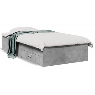 Berkfield Home Bed Frame with Drawers without Mattress Concrete Grey 90x200 cm