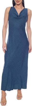 Tash And Sophie Sleeveless Cowl Neck Dress in Denim at Nordstrom Rack, Size X-Large