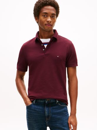 Tommy Hilfiger Poloshirt TOMMY HILFIGER 1985 SLIM POLO, Herren, Gr. XXL, deep burgundy, Piqu&eacute;, Obermaterial: 96% Baumwolle, 4% Elasthan, Shirts Poloshirt, Markenstic