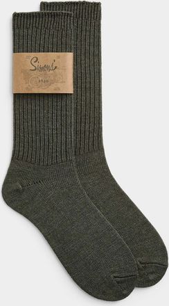 Le 31 Mens Solid merino wool ribbed socks