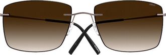 Silhouette Avior Rimless 8741/75 6040 Mens Sunglasses Brown Size 60