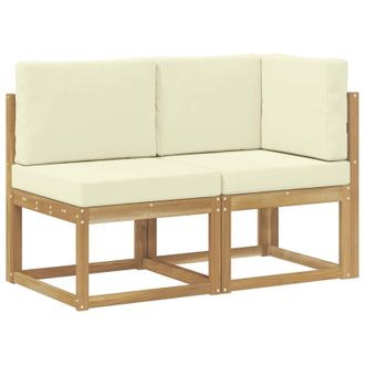 vidaXL Sof&aacute; De Esquina Y Centro Para Exterior Con Coj&iacute;n 2 Pieza Blanco Vidaxl