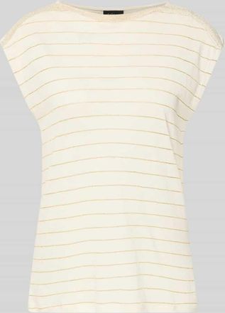 s.Oliver Black Label Regular Fit T-Shirt mit Leinen-Anteil in Weiss, Gr&ouml;&szlig;e 36