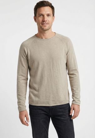 Jack & Jones Strickpullover JACK & JONES JJBREEZE KNIT CREW NECK, Herren, Gr. XXL, string, Strick, Obermaterial: 100% Baumwolle, unifarben, regular fit, Rundhals, 