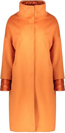 Herno Gewatteerde Jas - Dames - Parka Jassen - Oranje - M - Wol - Jassen