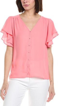 CeCe by Cynthia Steffe Cece Double Flutter Shirred Shoulder Blouse